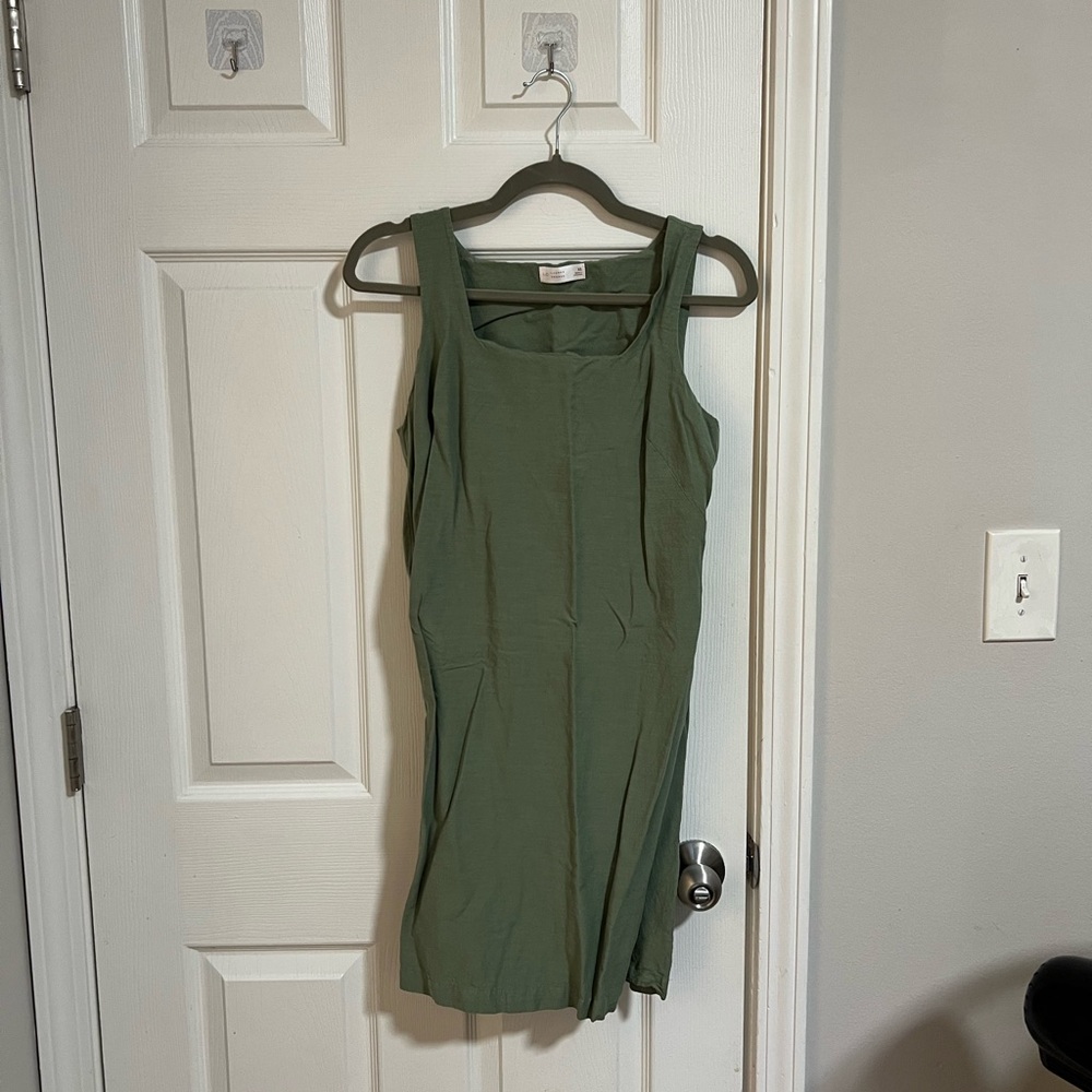 LC Lauren Conrad Olive Green Midi Tank Dress